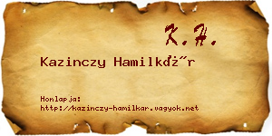 Kazinczy Hamilkár névjegykártya